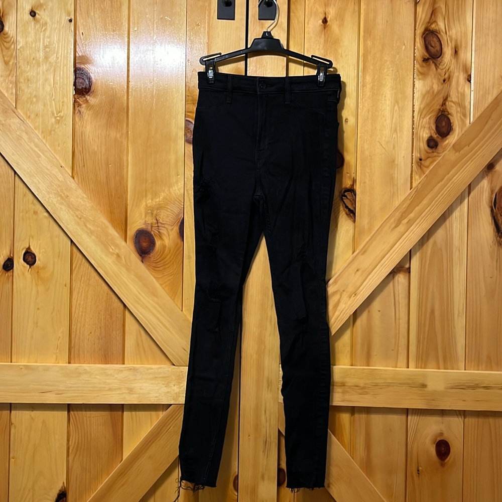 Hollister skinny jeans with rips, size 1 regular